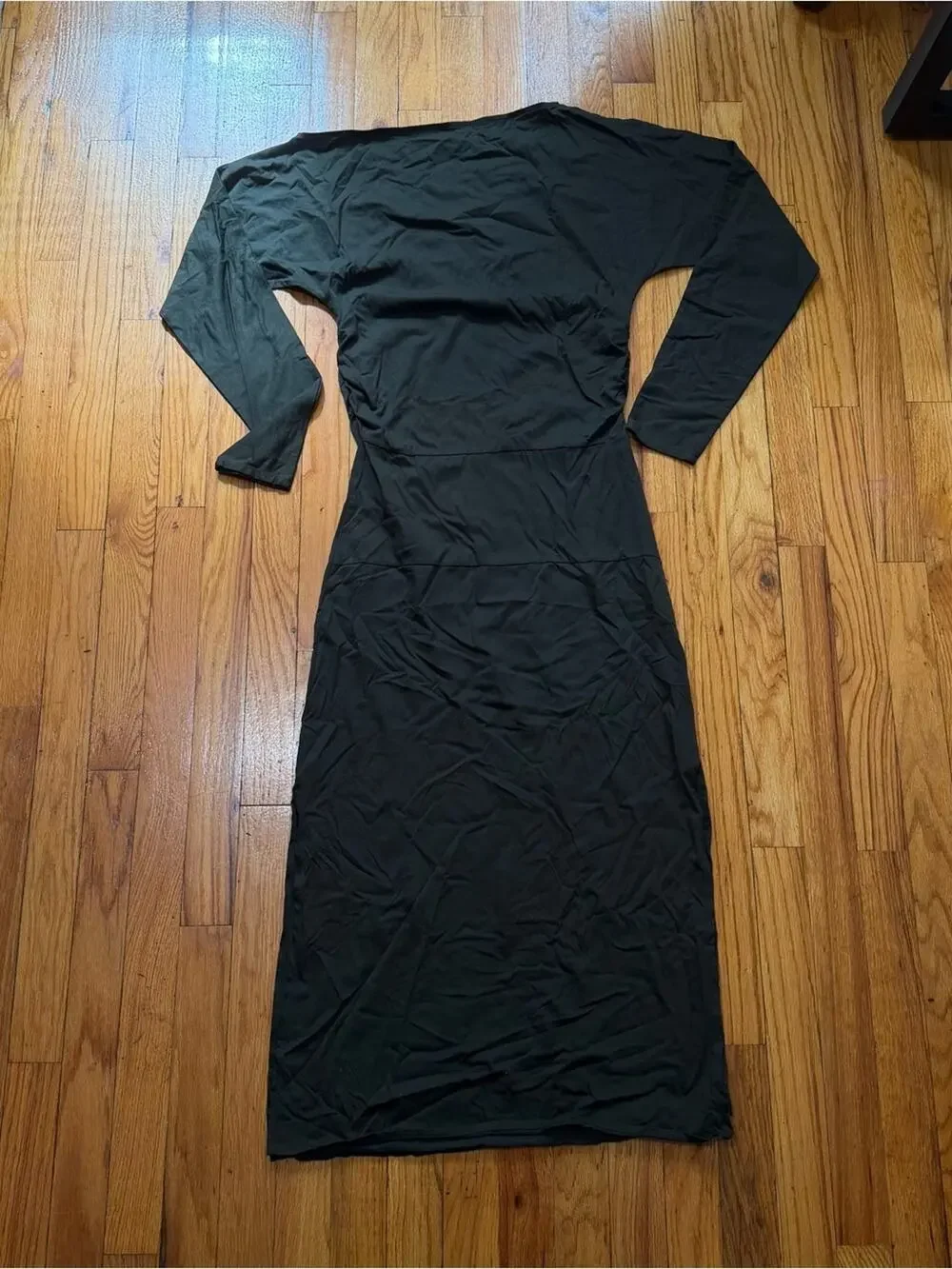 Modern Citizen Dark Green Long Sleeve High Neck Slit Maxi Dress Size Medium